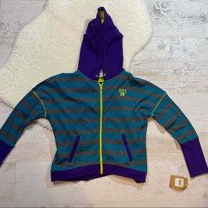 Nike Tropical Teal Striped Zip Up Sweatshirt Kids